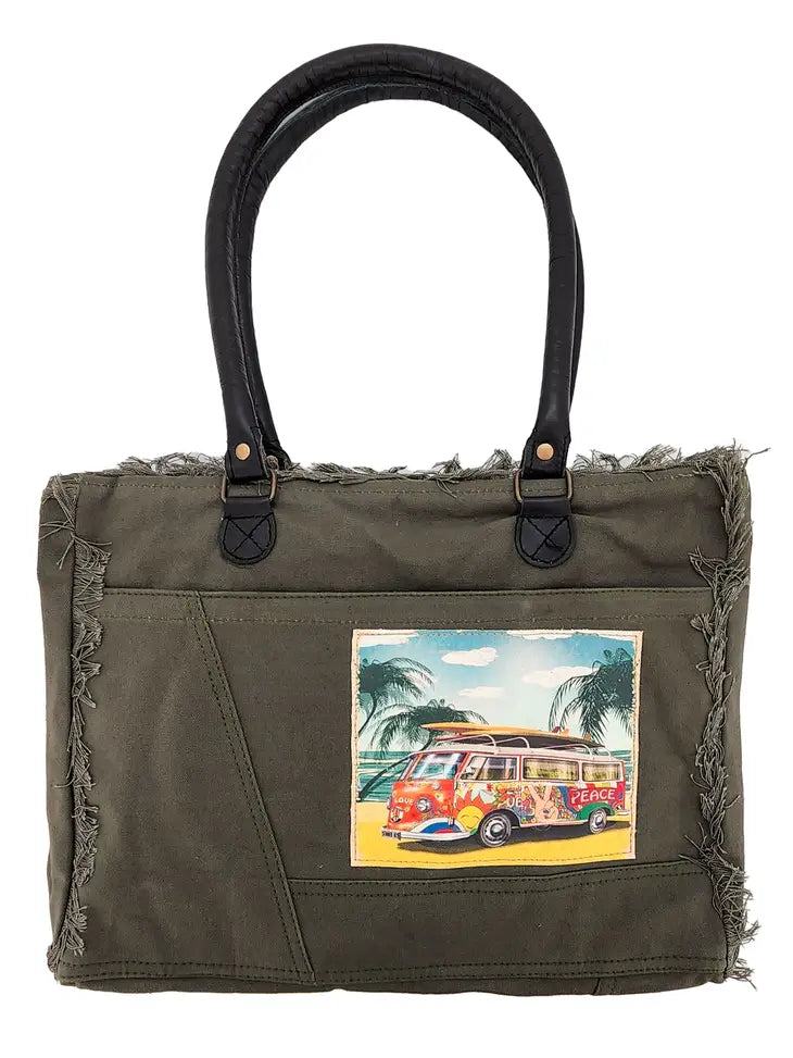 Upcycling Grand sac réalisé en toile de tente militaire
