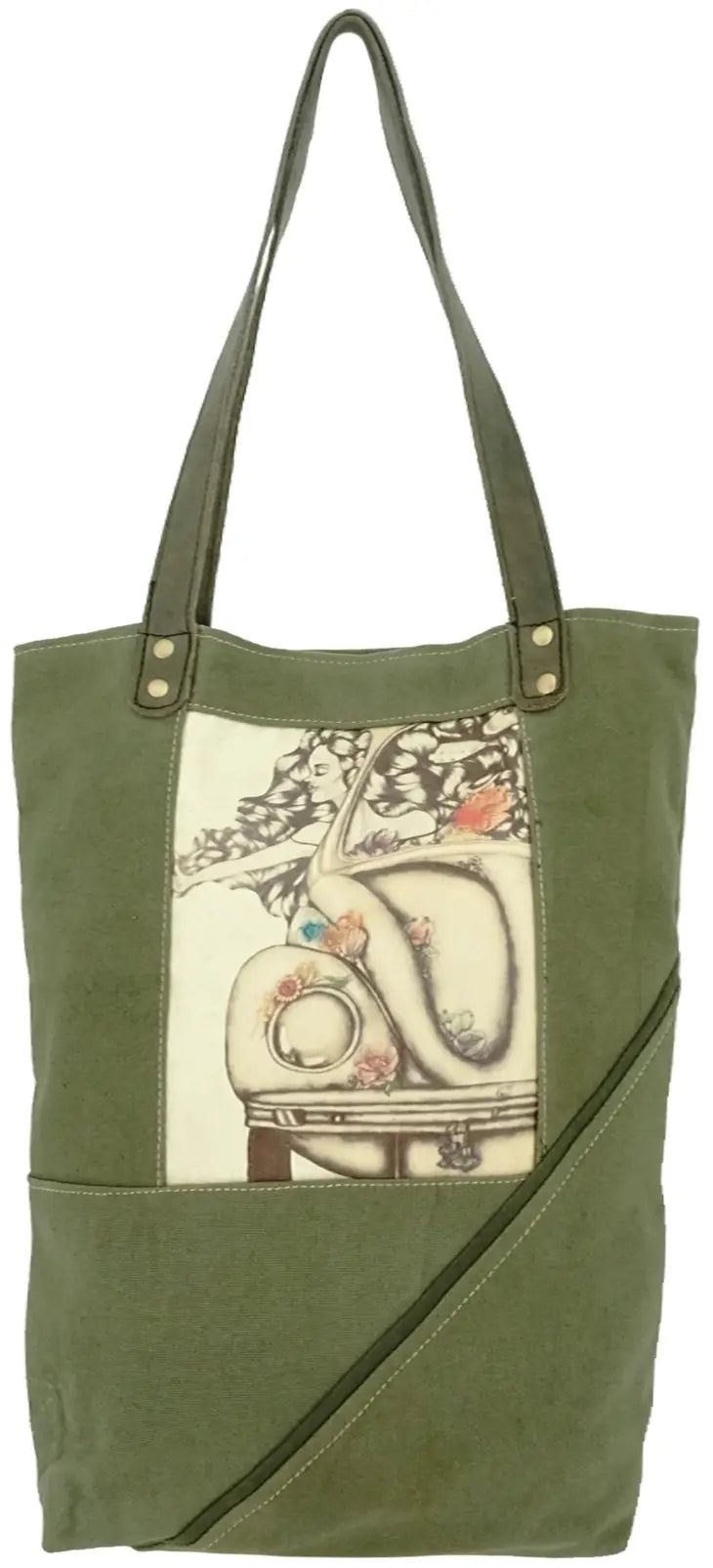 Upcycling Grand sac cabas en toile de tente militaire