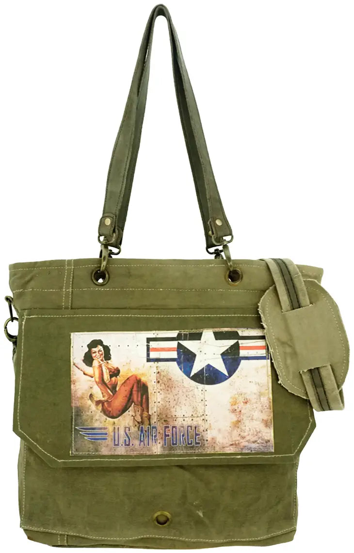 Upcycling Grand sac Vintage en toile de tente militaire