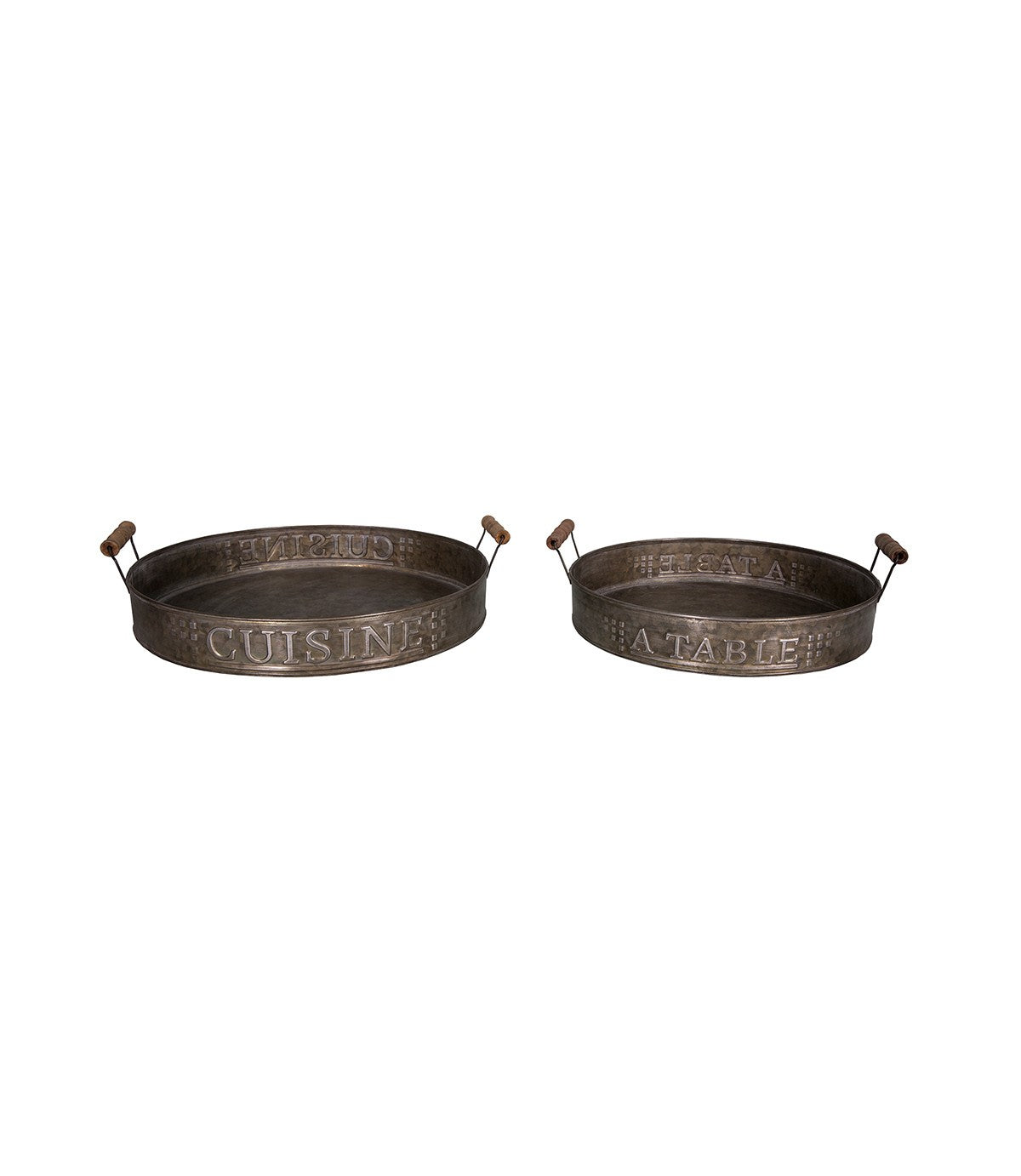 Plateaux de service vintage en Zinc