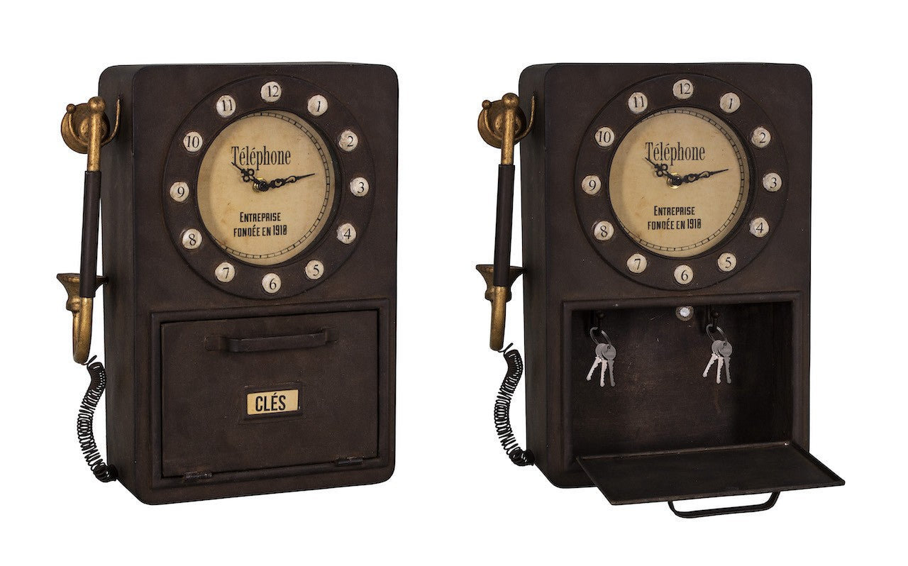 Boite à clés téléphone avec pendule