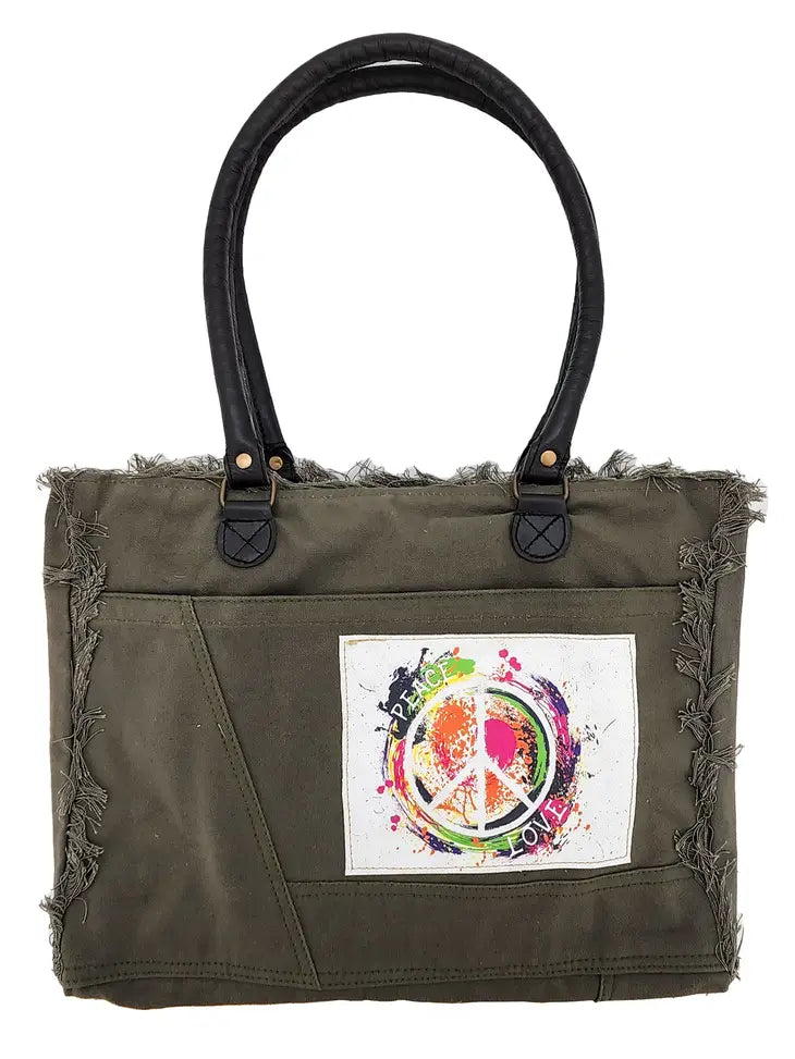 Upcycling Grand sac réalisé en toile de tente militaire