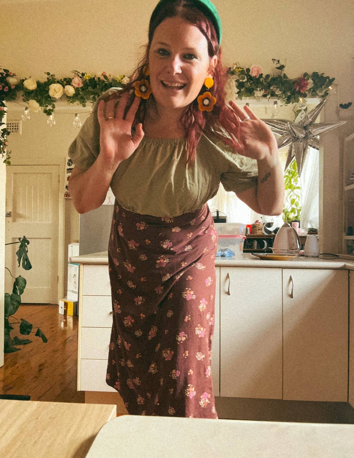 Boucles d'oreilles rétro Flower Power Daisy de Tangerine des années 1970