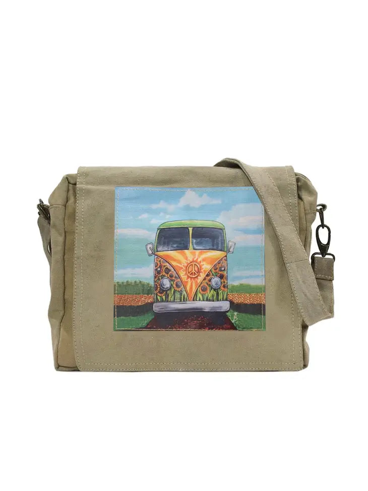 Upcycling Sac bandoulière en toile de tente militaire