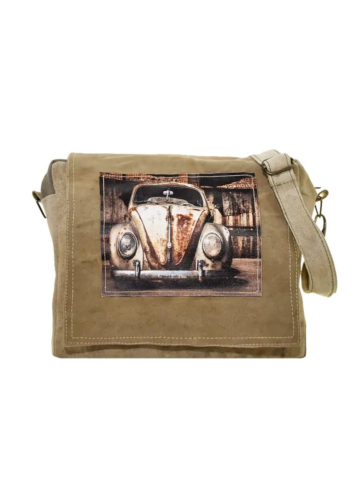 Upcycling Sac bandoulière en toile de tente militaire
