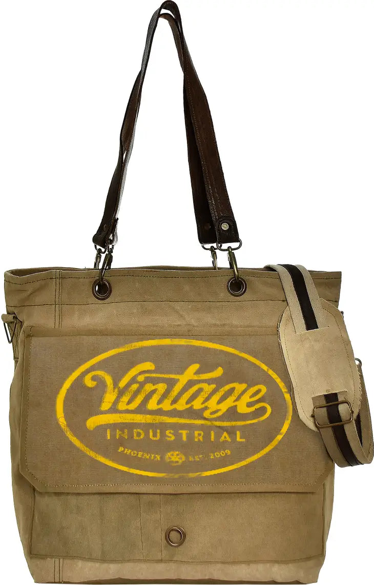 Upcycling Grand sac Vintage en toile de tente militaire