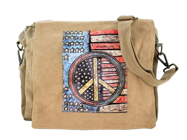 Upcycling Sac bandoulière en toile de tente militaire
