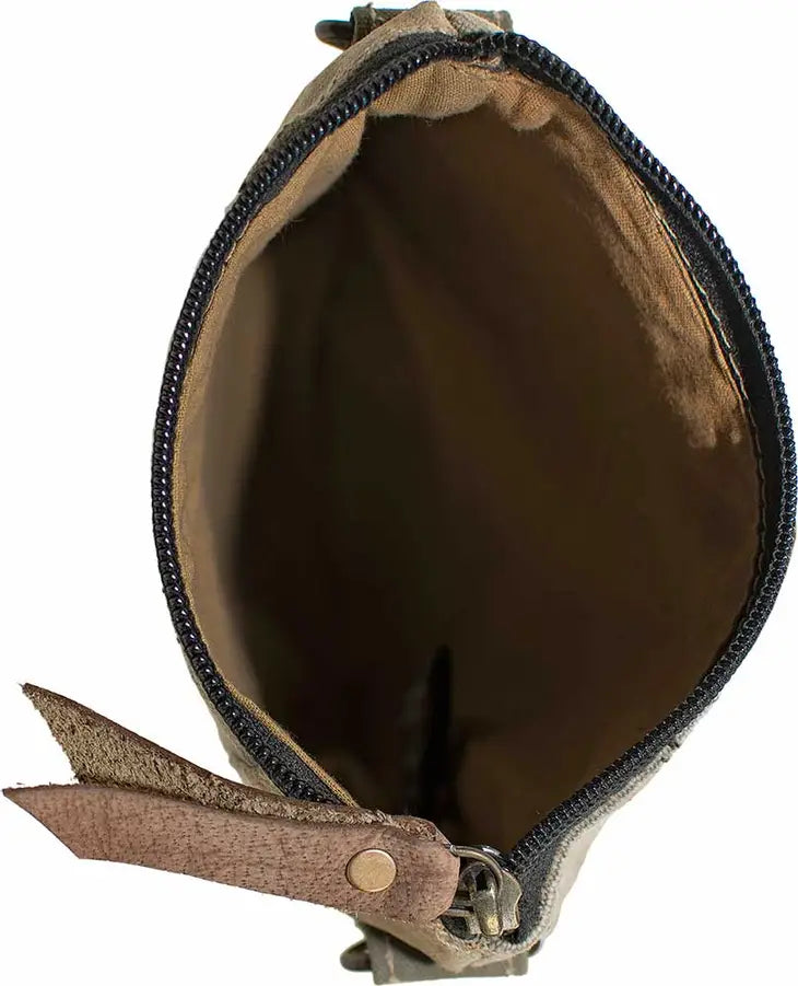 Upcycling petit sac bandoulière en toile de tente militaire