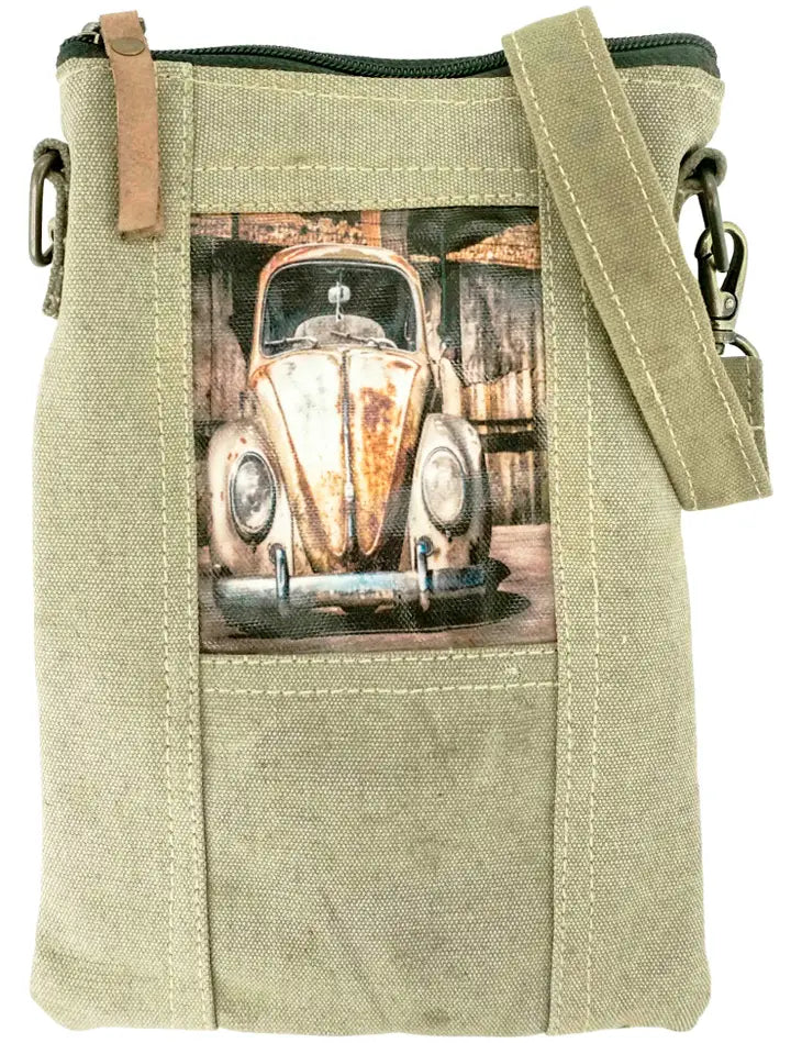 Upcycling petit sac bandoulière en toile de tente militaire
