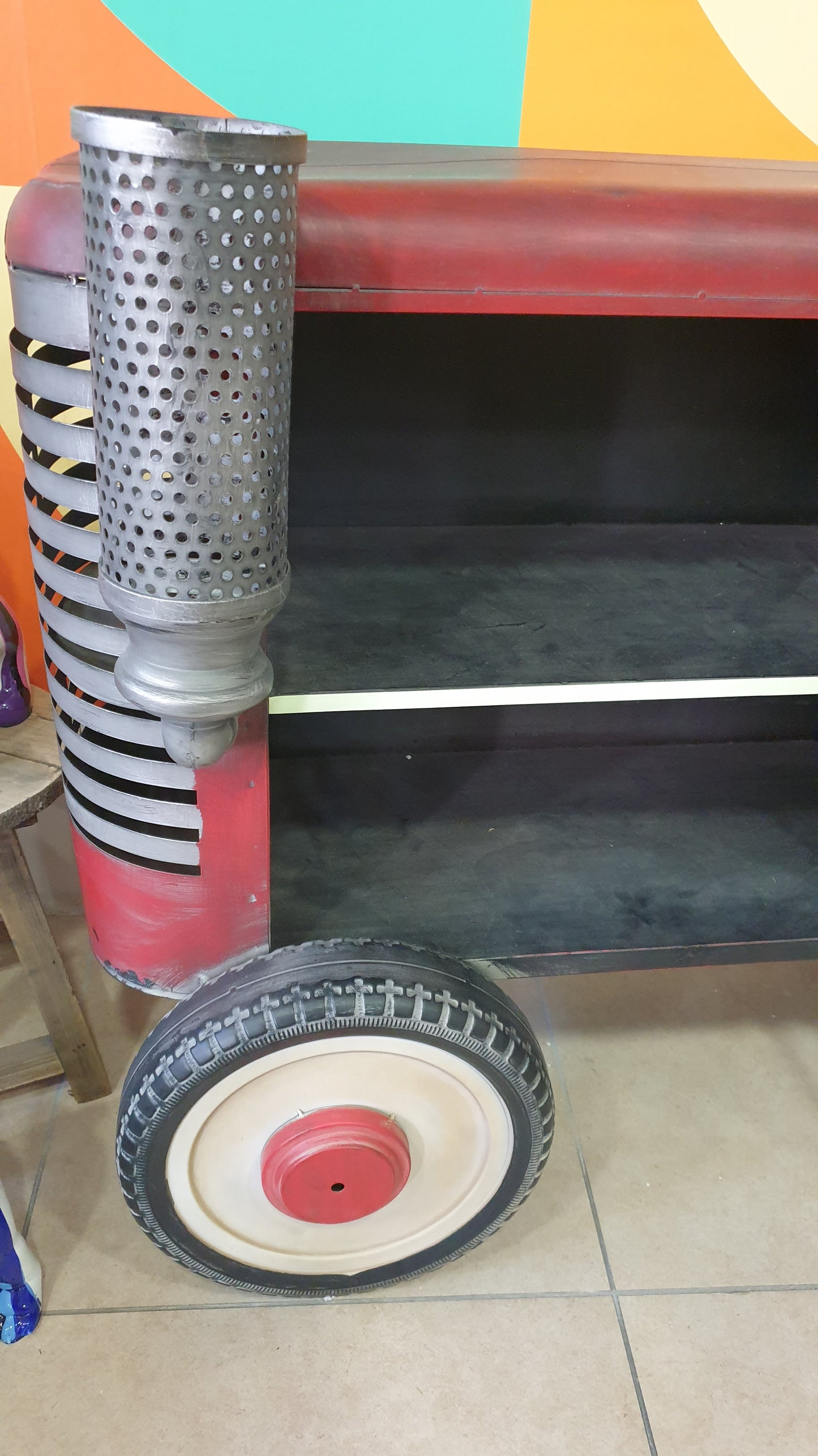 Console tracteur rouge
