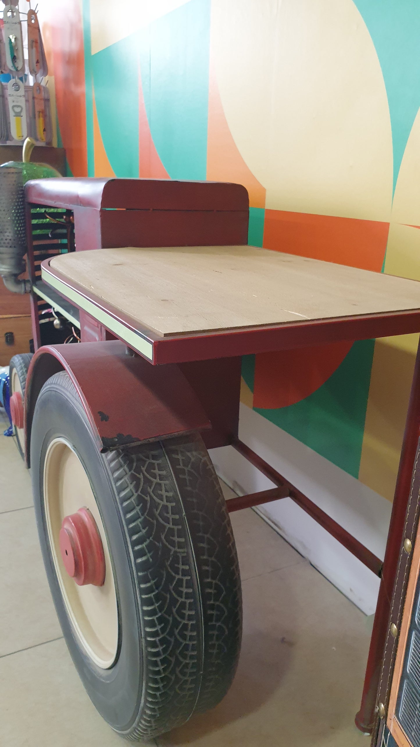 Console tracteur rouge