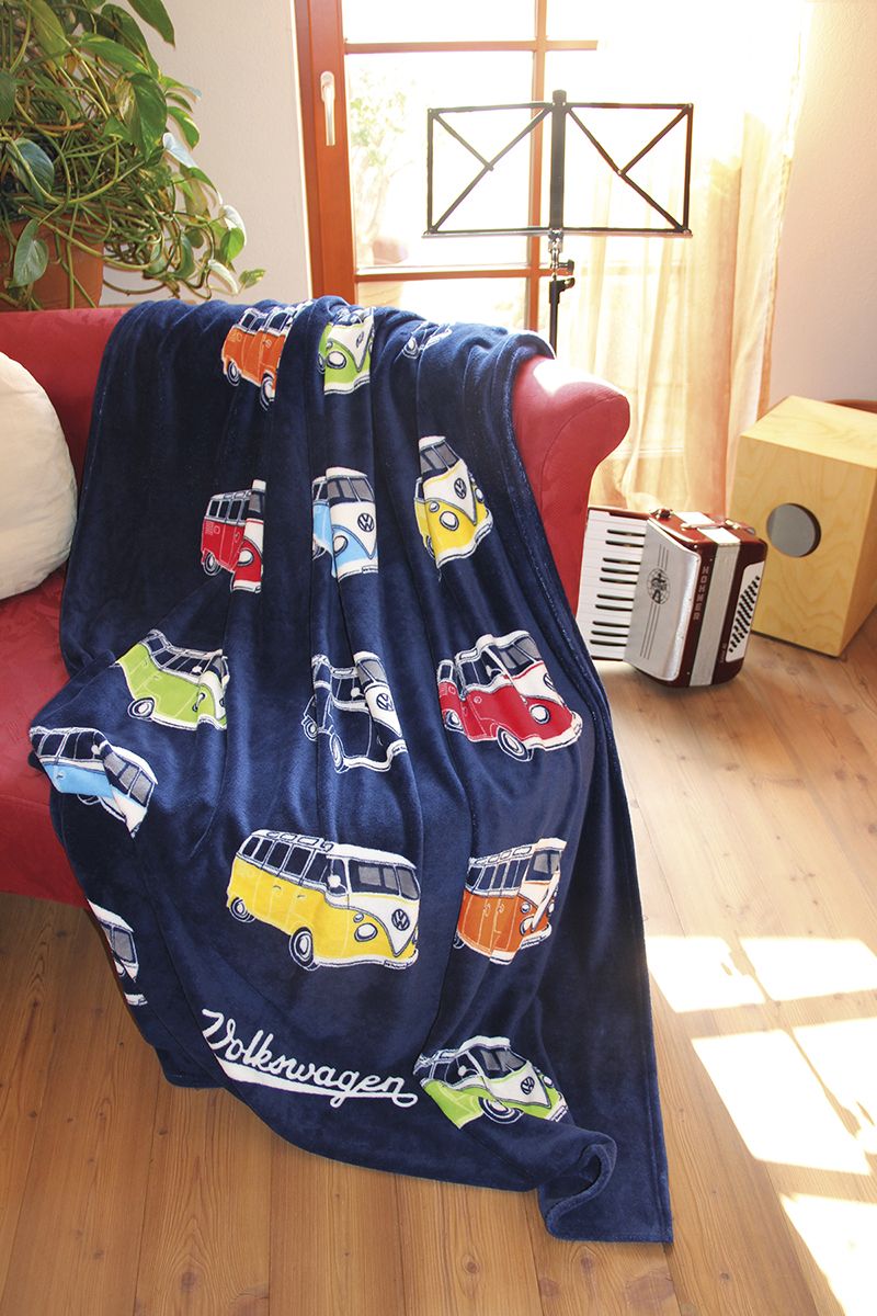 Couverture Polaire Volkswagen avec sa pochette de rangement