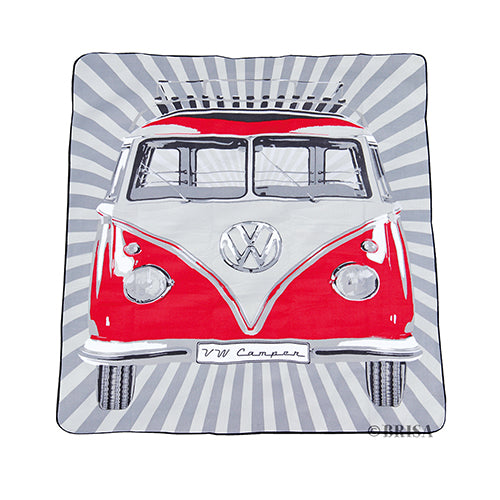 Déco La Guimbarde : Couverture de pique-nique combi Volkswagen rouge