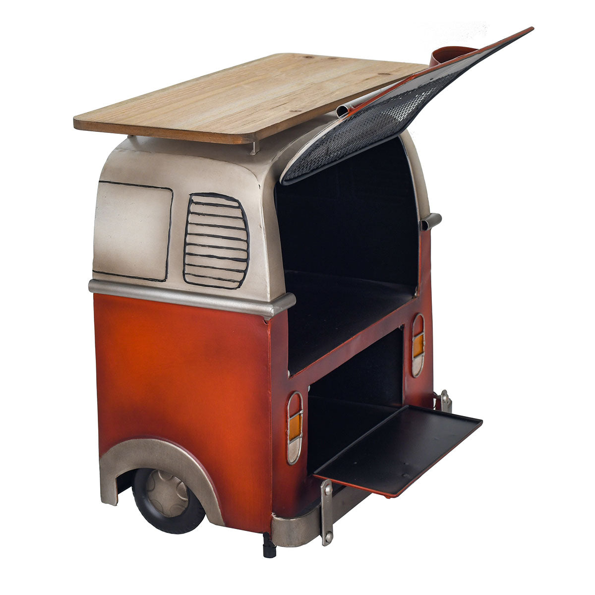 Etagère Combi rouge avec 2 trappes moteur