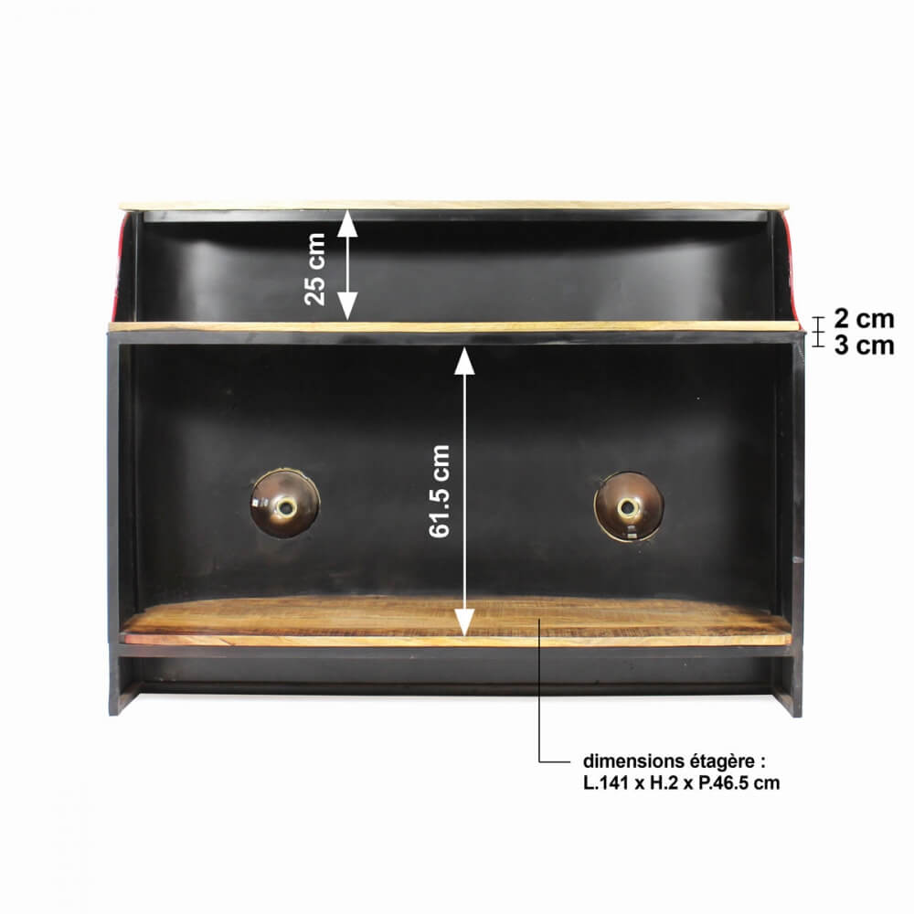 Meuble bar Combi Van en bois de manguier