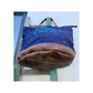Sac de plage en toile recyclée et fond en cuir