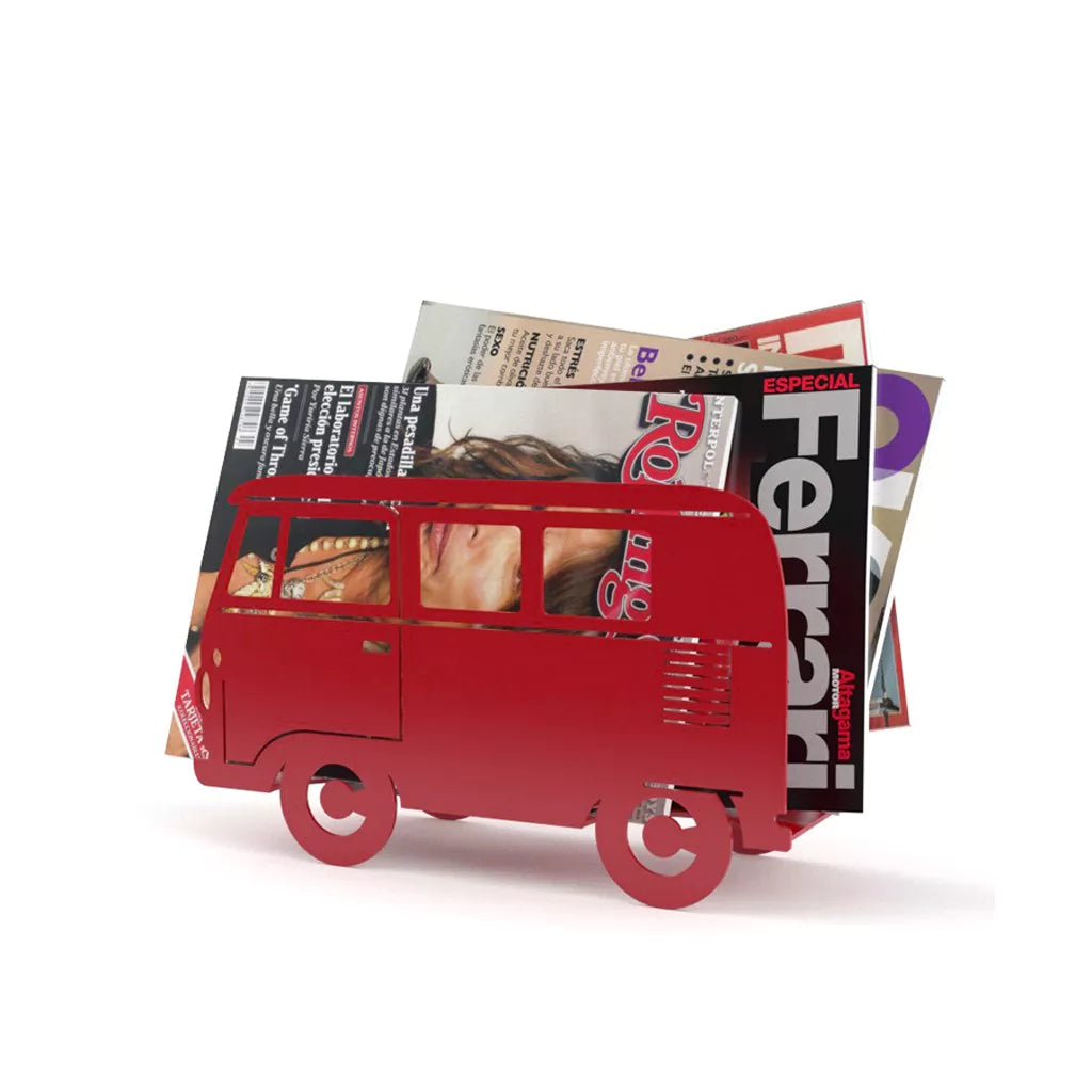 Zeitschriftenhalter in Form eines Volkswagen Busses