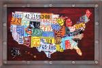 Tableau XL Etats Unis en bois