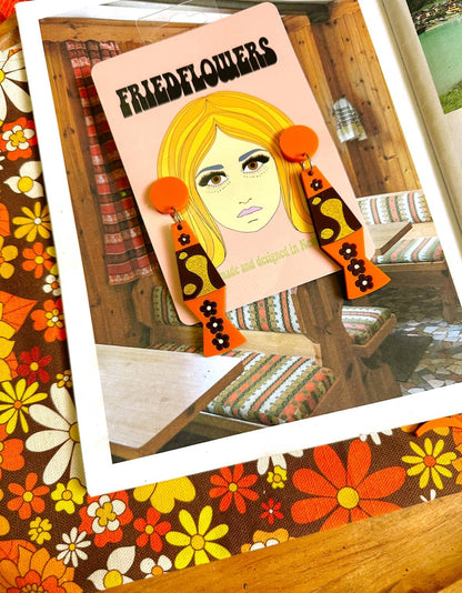 Boucles d'oreilles Mini Retro Groovy lampe à lave