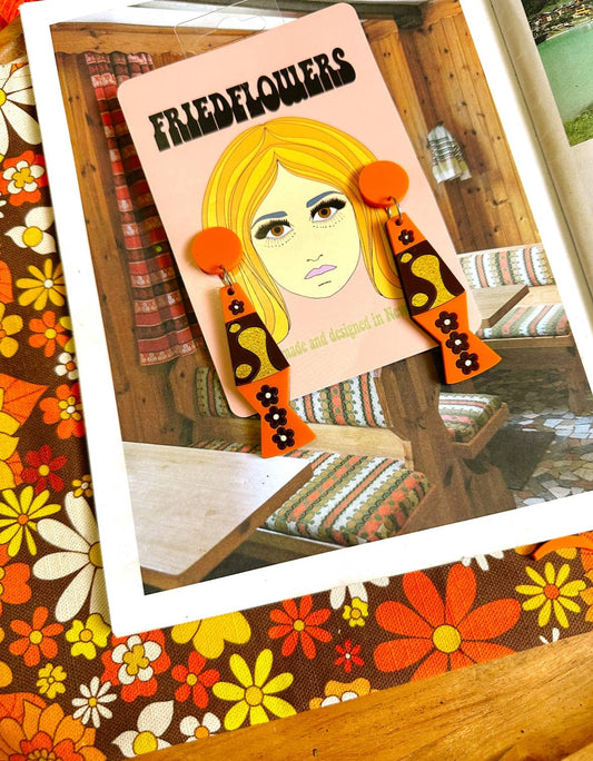 Boucles d'oreilles Mini Retro Groovy lampe à lave