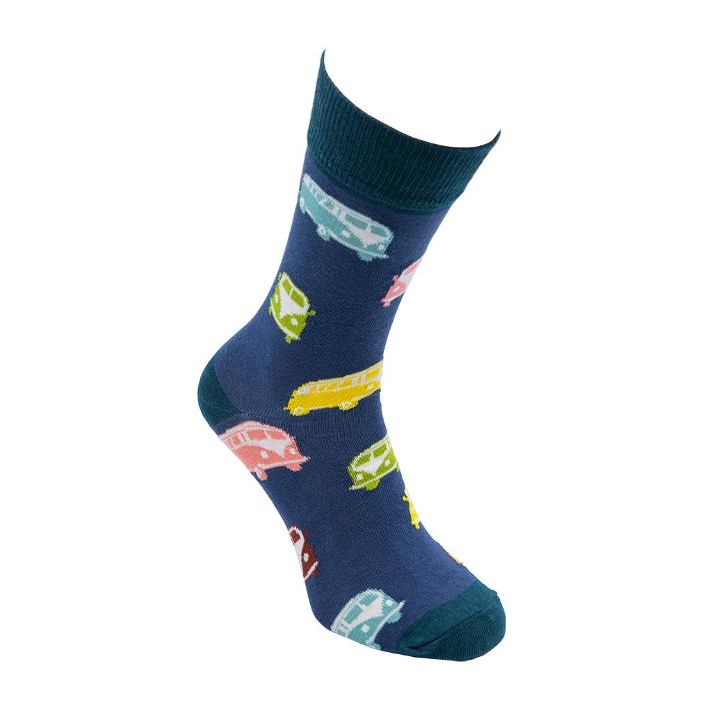 Chaussettes rétro avec motif de van vintage