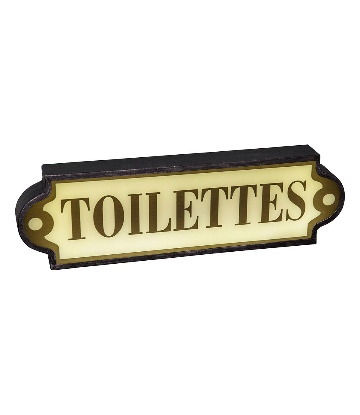 Vintage beleuchtetes Schild für Toilette
