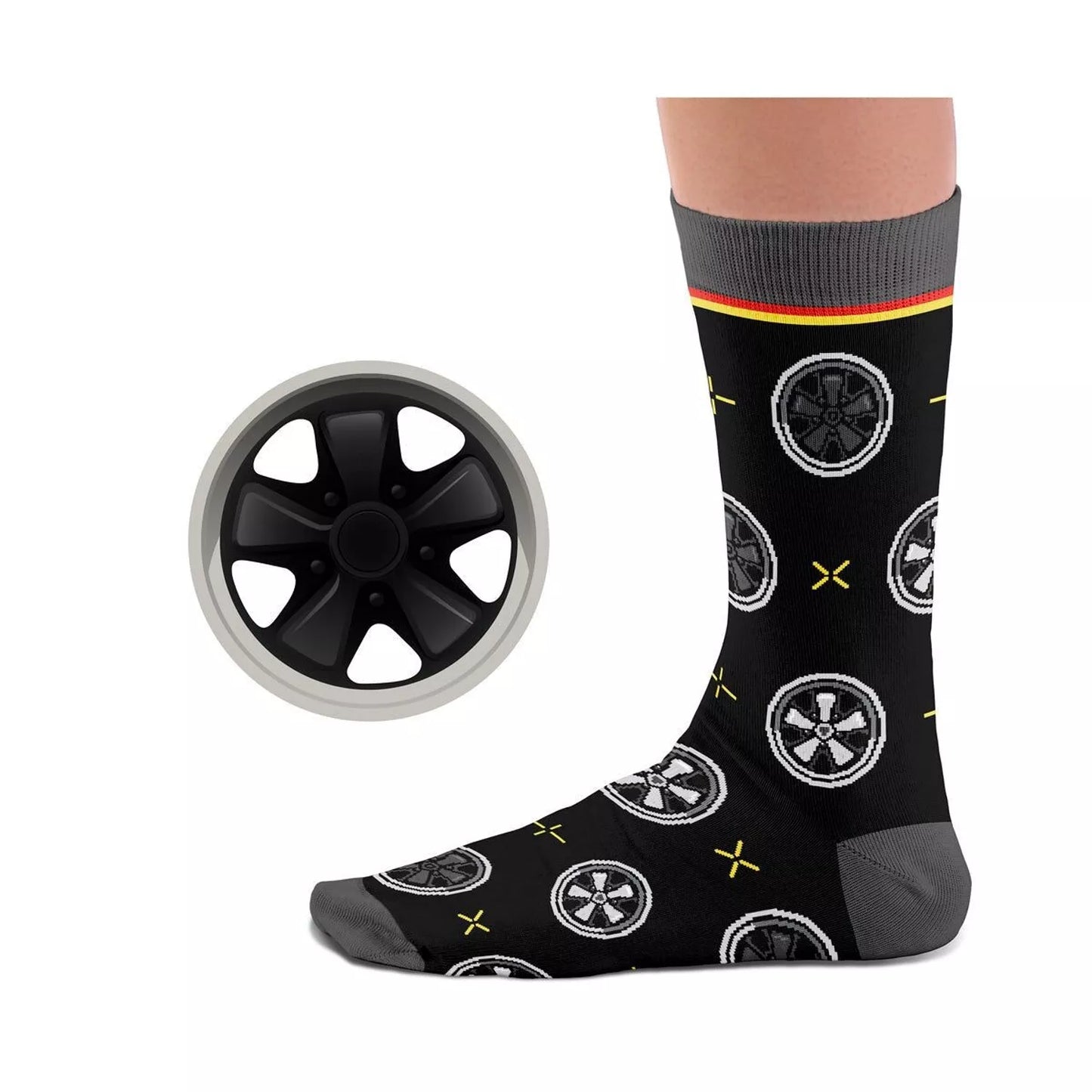 Chaussettes motifs Jantes Auto