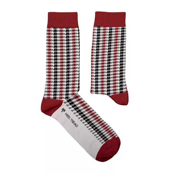 Chaussettes Pepita Noir-Rouge