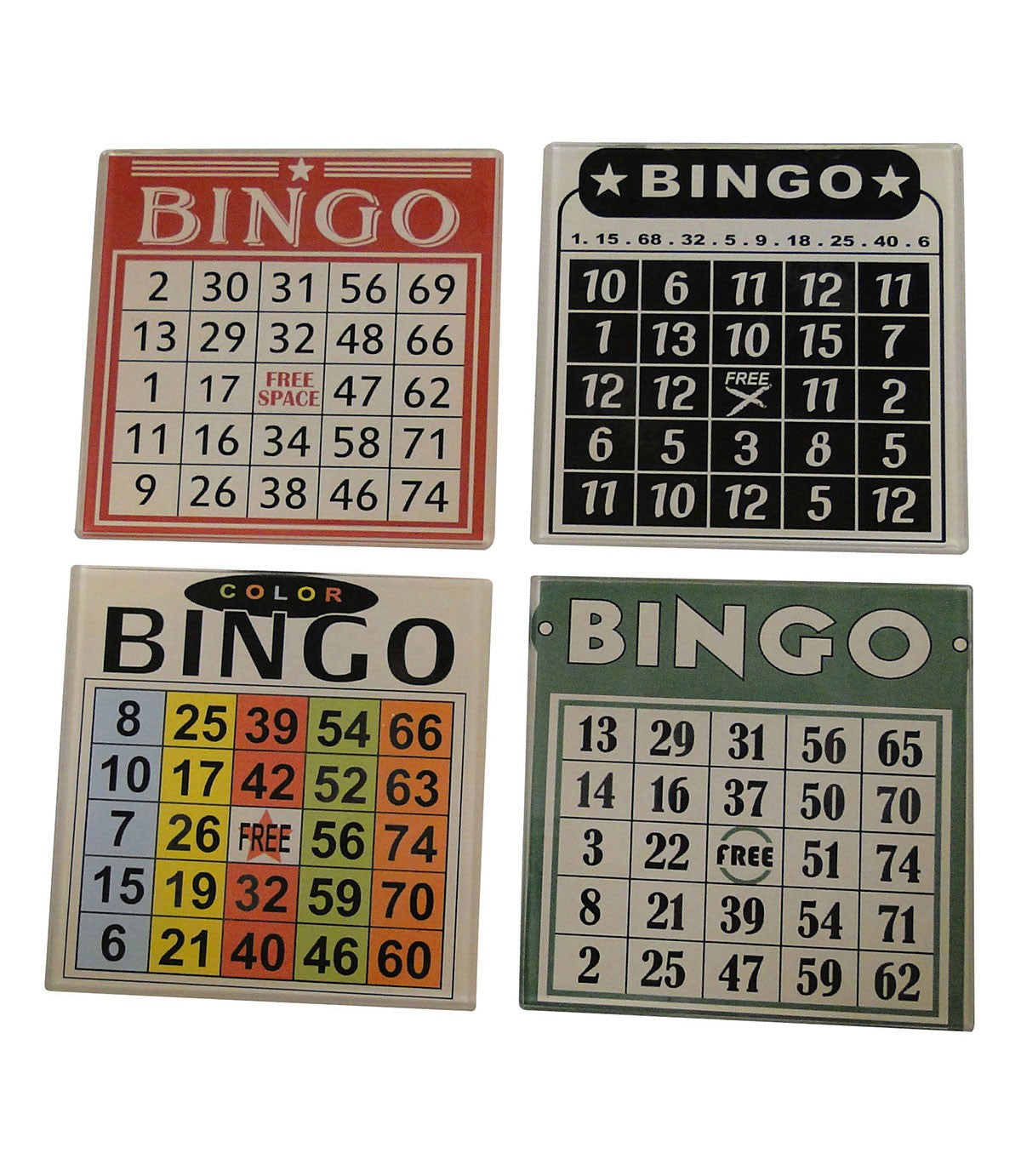 Set de 4 dessous de verre Vintage "Bingo"