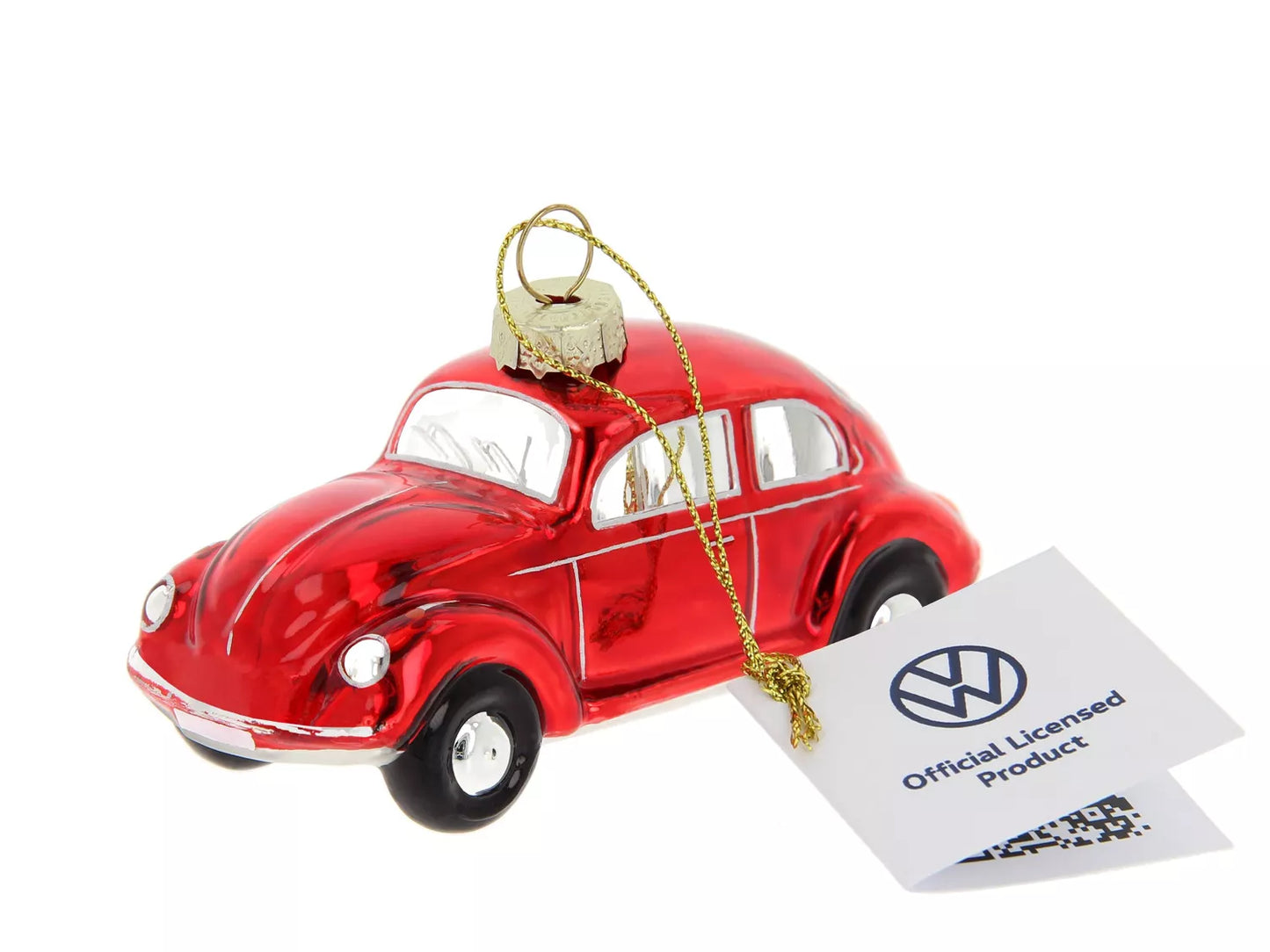 Sujet Coccinelle Volkswagen de Noël en verre dans un coffret cadeau