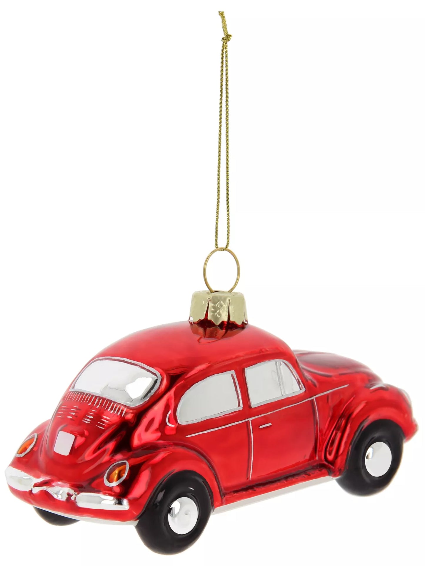 Sujet Coccinelle Volkswagen de Noël en verre dans un coffret cadeau