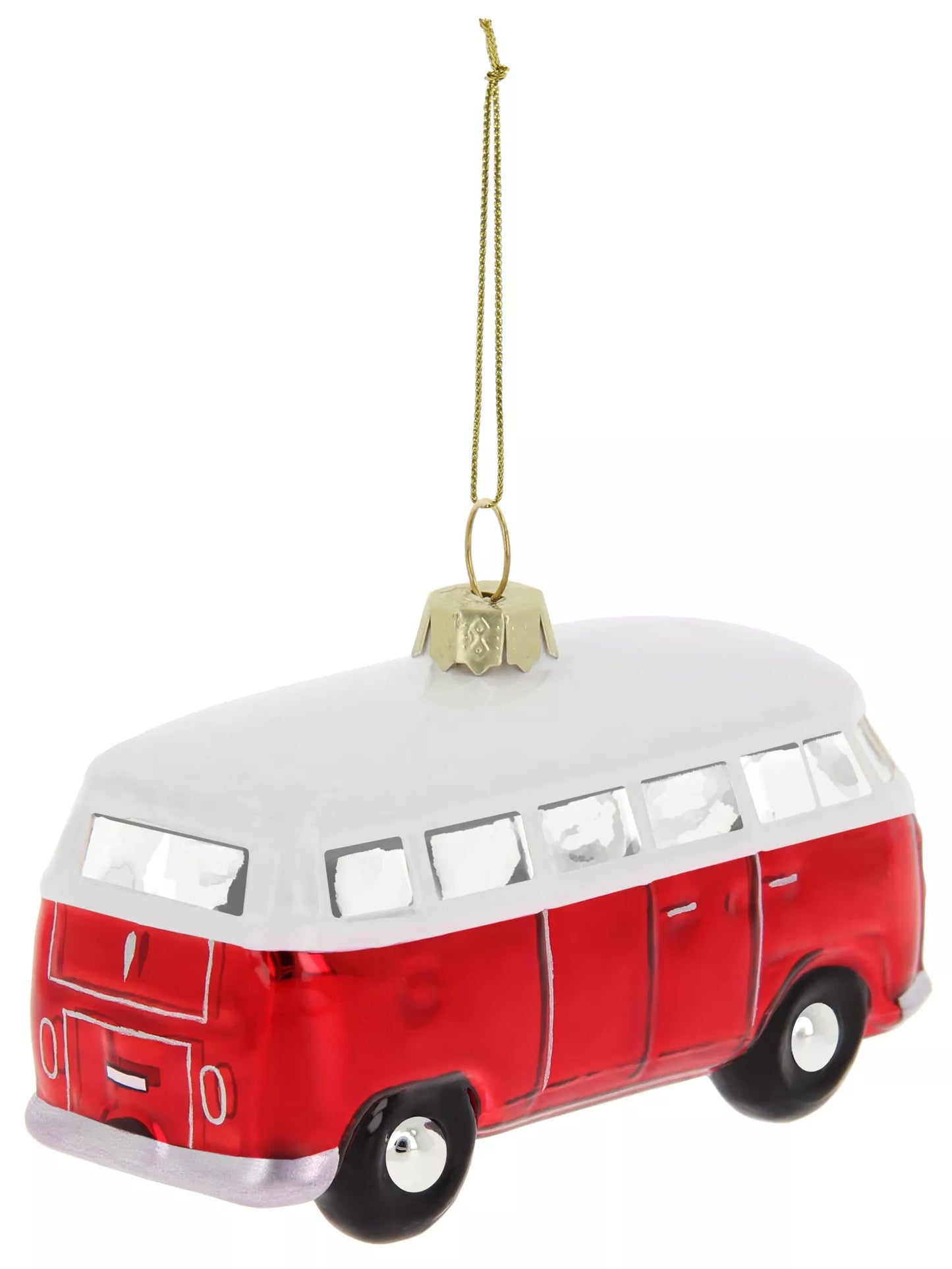 Sujet de Noël Volkswagen  T1 Combi en verre dans un coffret cadeau