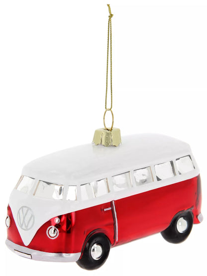 Sujet de Noël Volkswagen  T1 Combi en verre dans un coffret cadeau