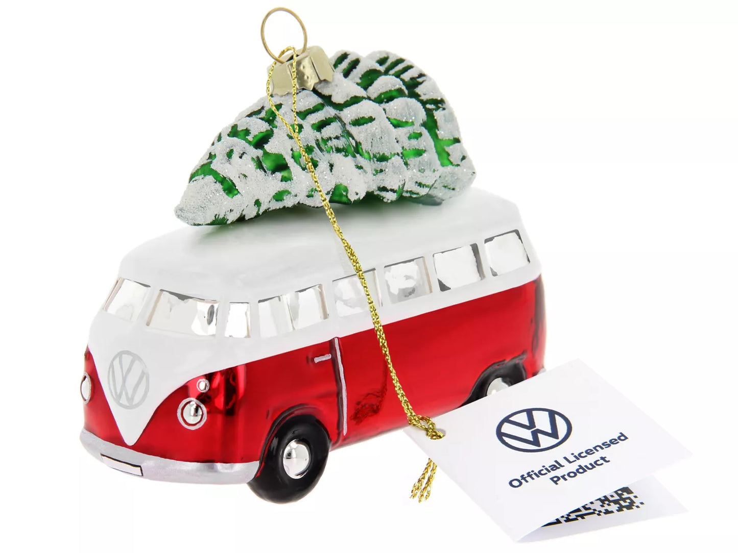 Sujet de Noël Volkswagen  T1 Combi en verre dans un coffret cadeau