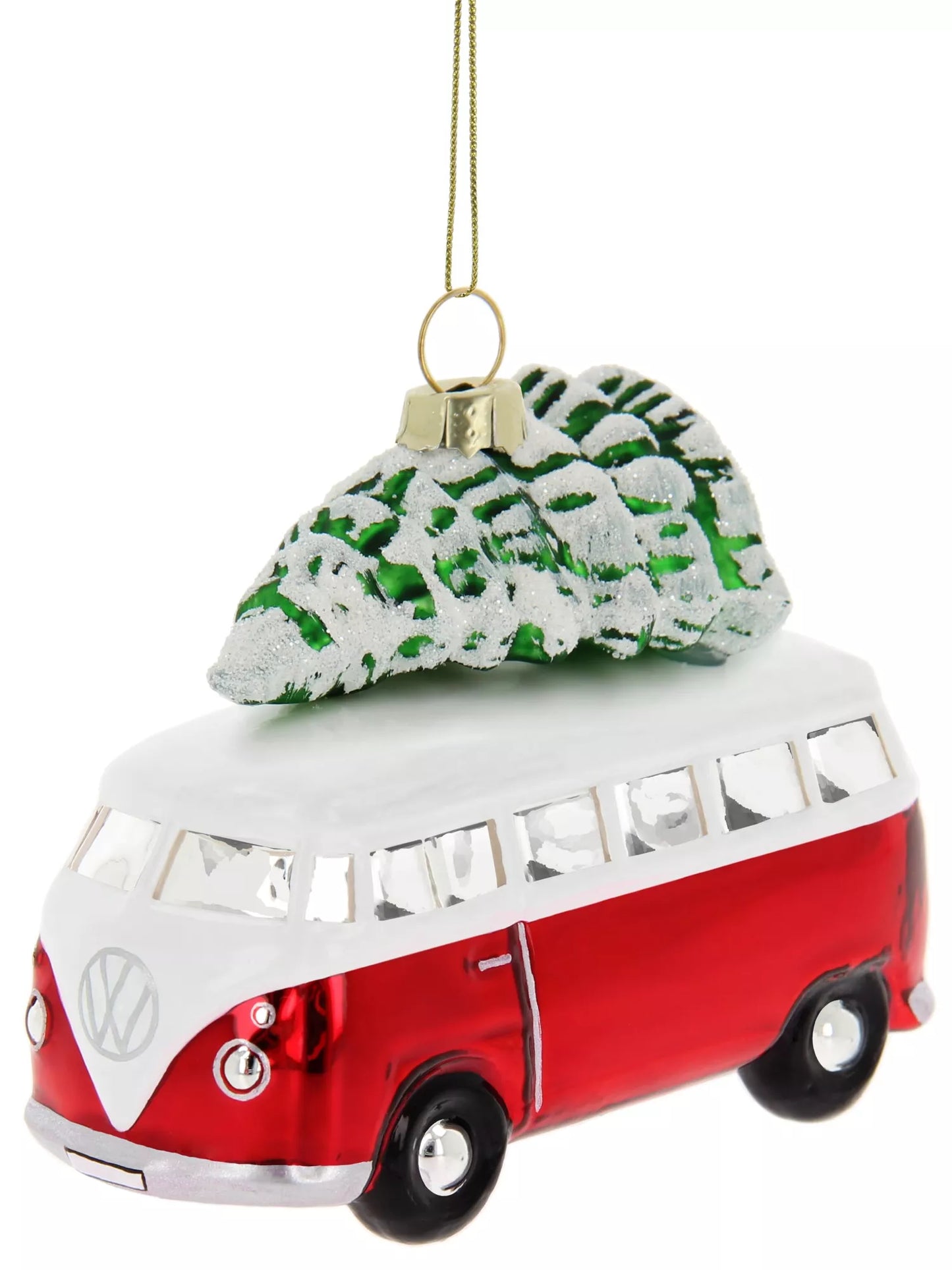 Sujet de Noël Volkswagen  T1 Combi en verre dans un coffret cadeau