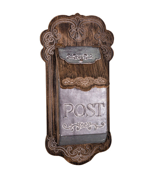 Retro Zinc and Wood Mailbox