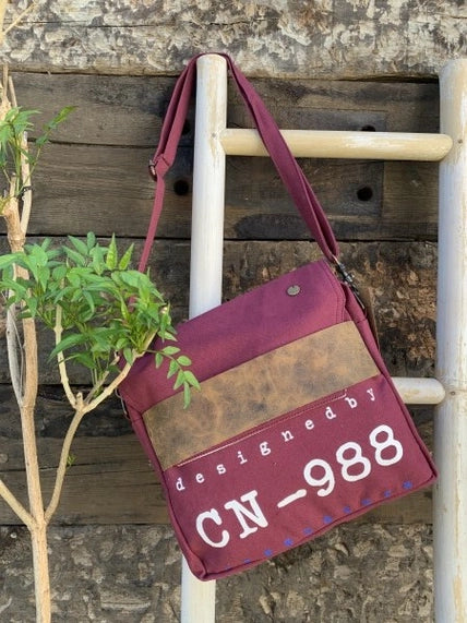 Sac besace en toile recyclée