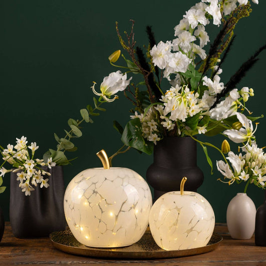 Pomme avec  30 Leds avec minuterie 6/18 en verre