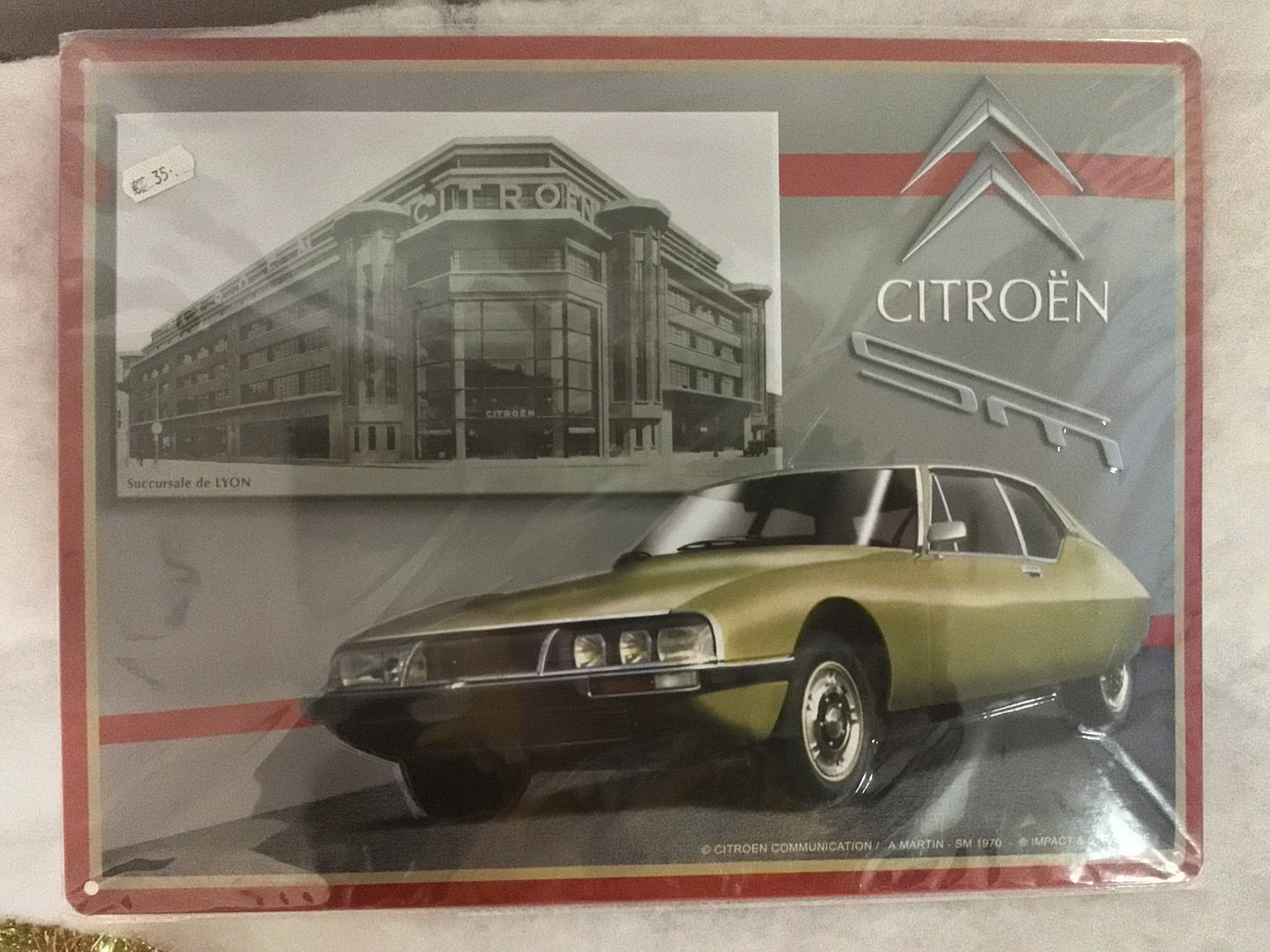 Plaques en métal Citroën avec reliefs