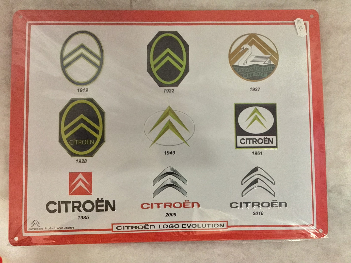 Plaque Métal Citroën 2cv – Décoration Murale Thème Véhicule – Forme Panda – Neuve