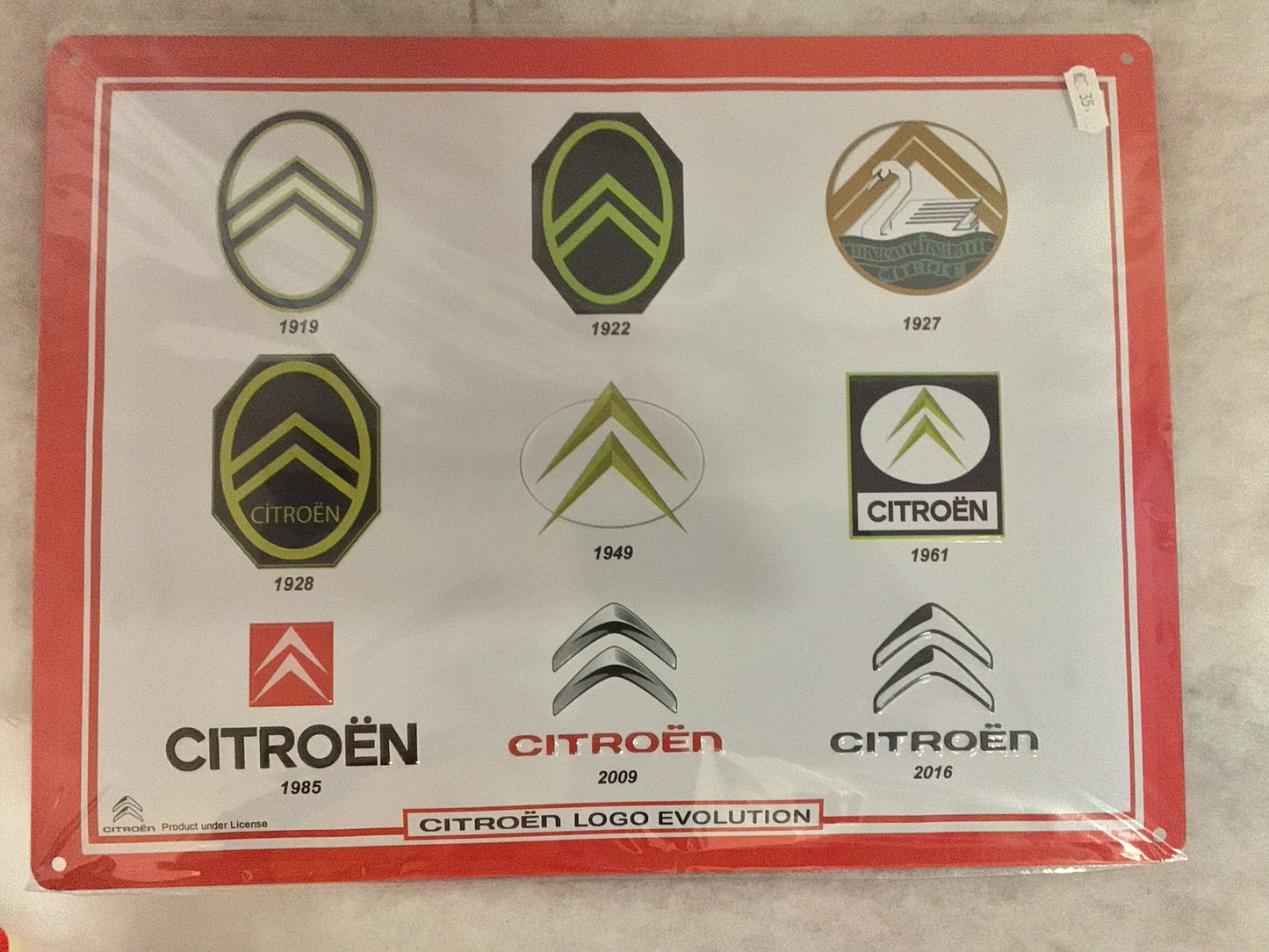 Citroën metal plates with reliefs