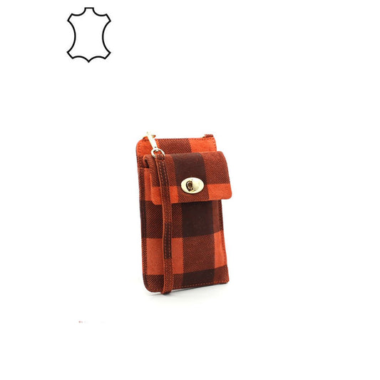 La Guimbarde : Pochette en cuir imprimé carreaux