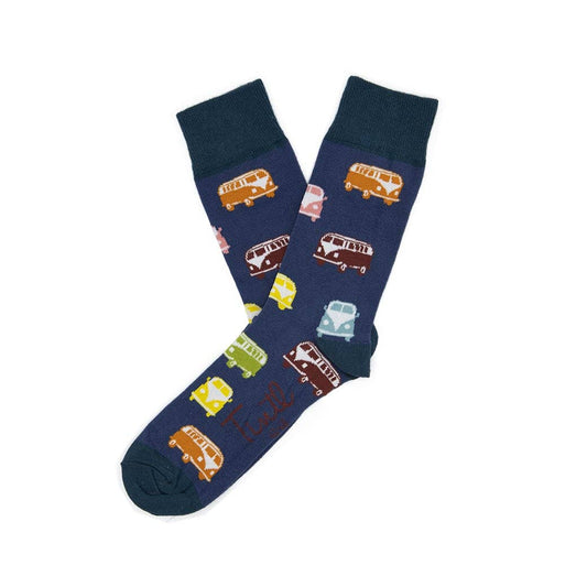 Chaussettes rétro avec motif de van vintage