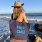 Sac de plage en toile recyclée et fond en cuir