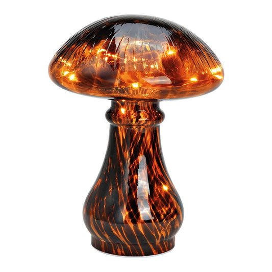 Champignon avec 20 LED, minuterie 6/18, en verre marron