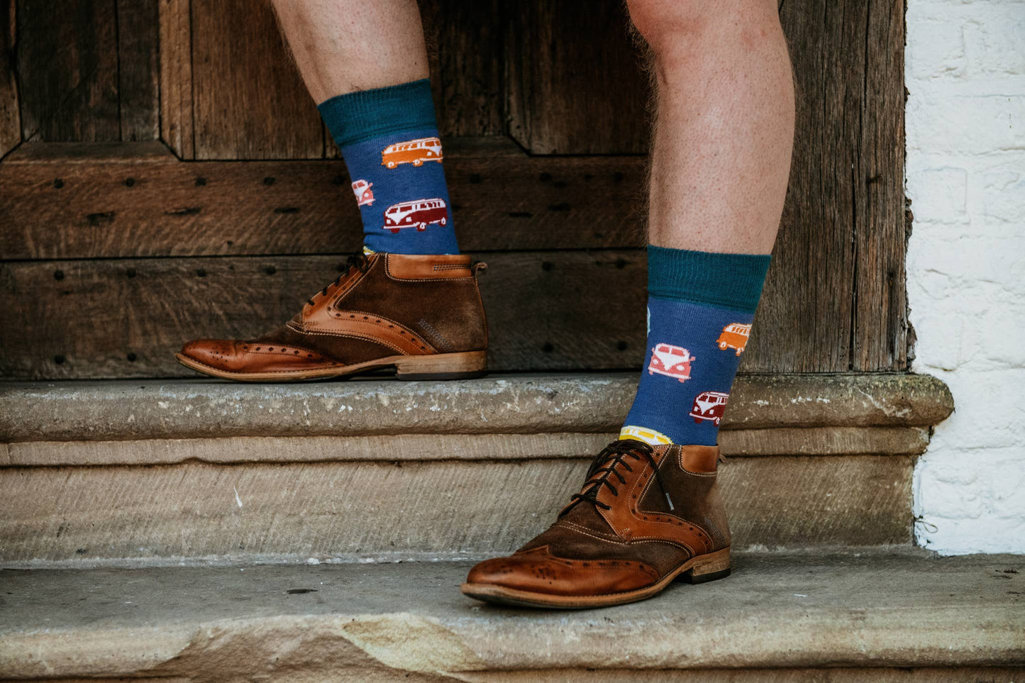 Chaussettes rétro avec motif de van vintage