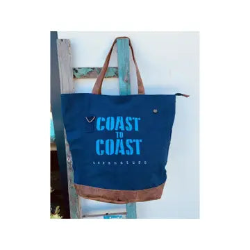 Sac de plage en toile recyclée et fond en cuir