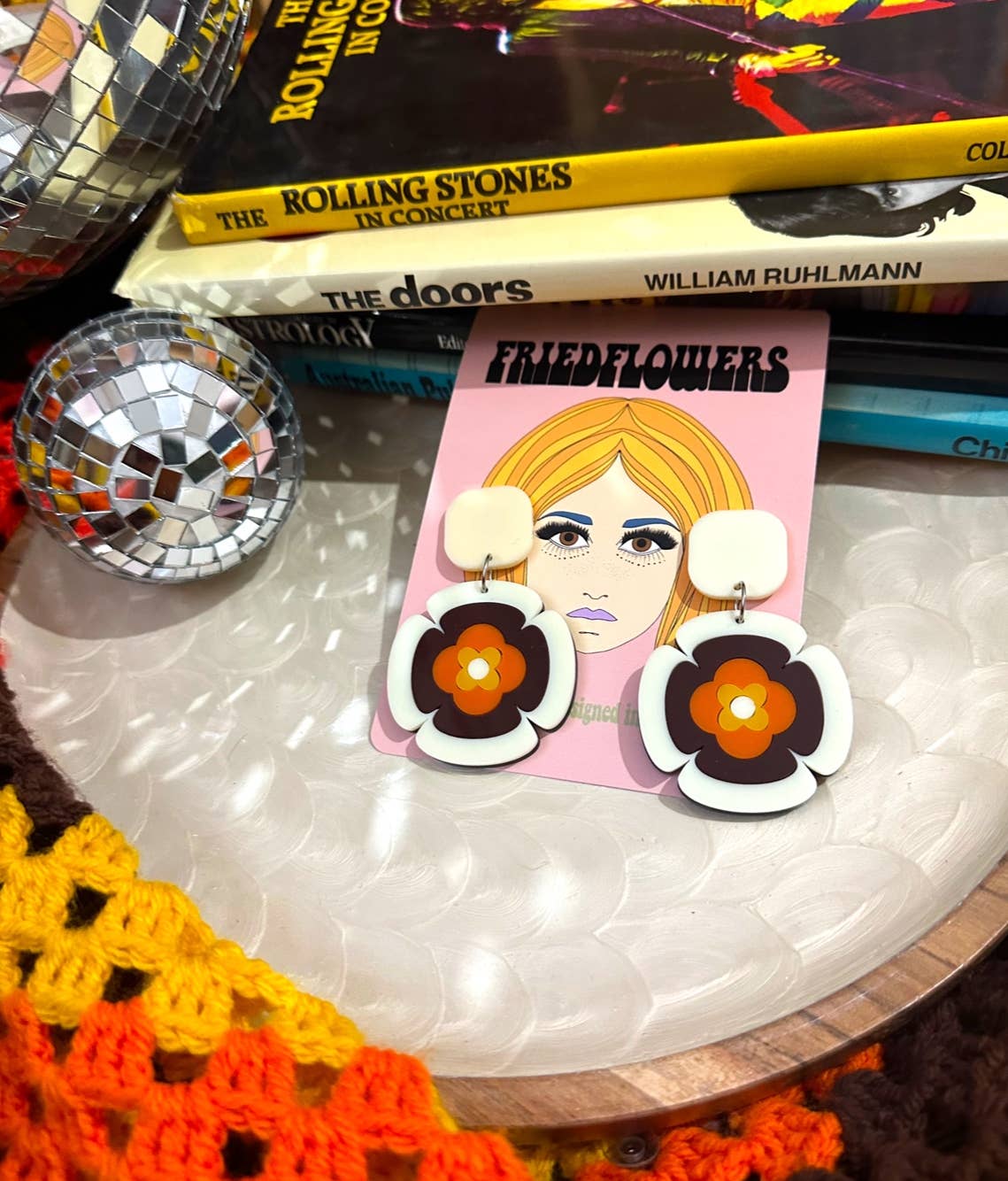 Boucles d'oreilles rétro groovy I'm living in the 70s