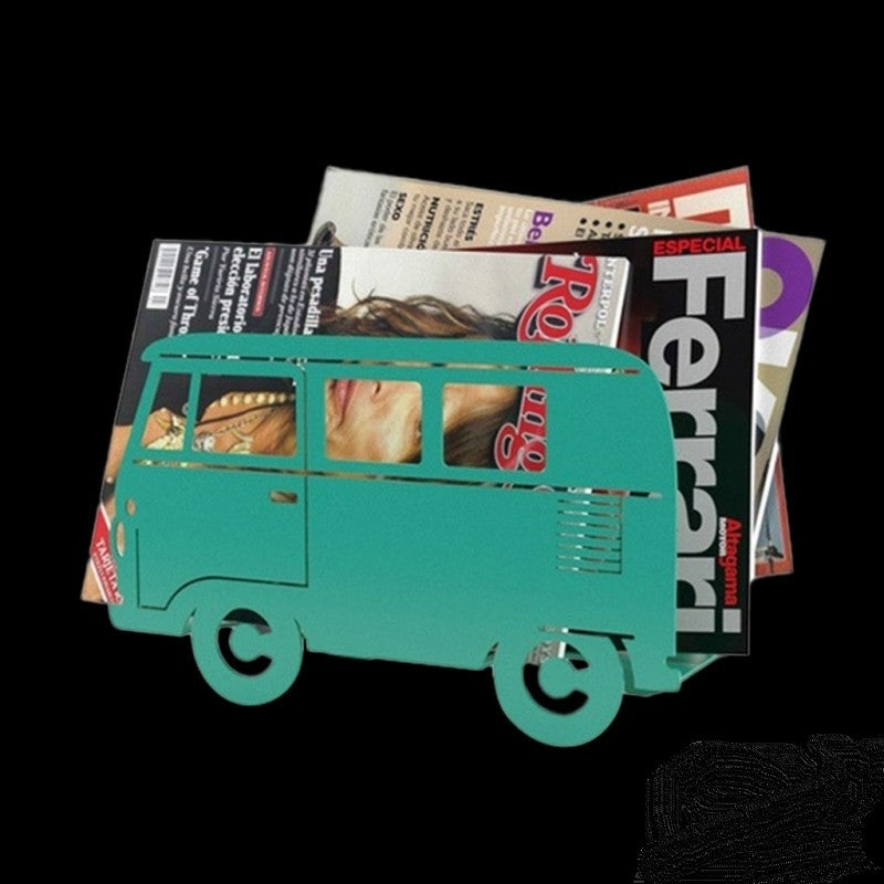 Magazine holder in the shape of a Volkswagen Bus