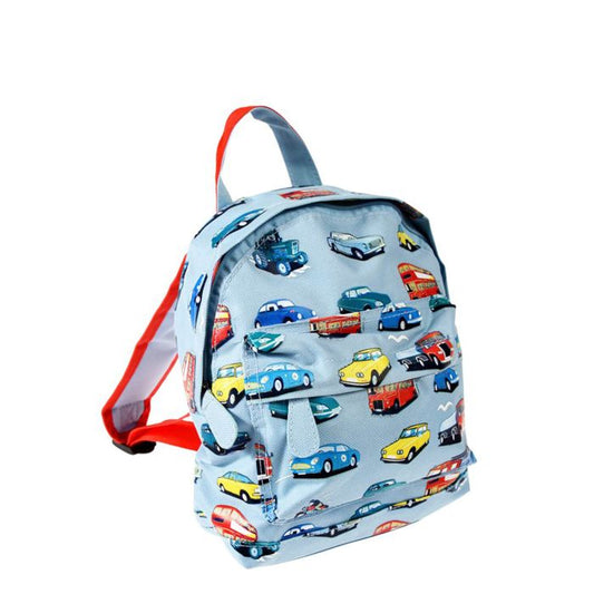 Mini children's backpack with retro car motifs